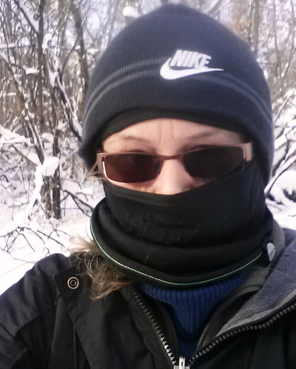 Dressed in layers for the winter when I photograph or work in prairie restoration.